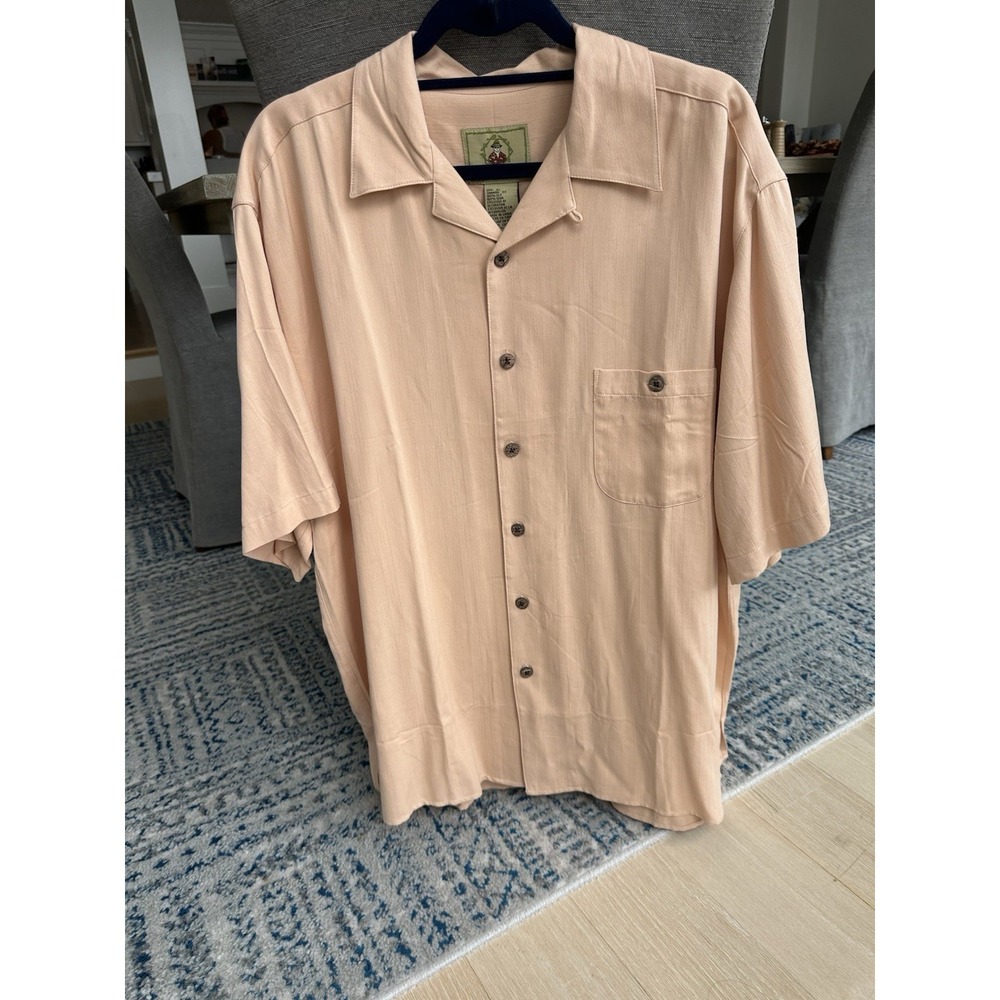 NWT Joe Marlin 100% Silk Tequila Mocking Bird Button Down Camp Shirt Sz XL